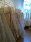 Racks of gorgeous gowns at The Sample Room incude Valentino, Elie Saab for Pronovias and Badgley Mischka