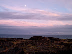 Dusk, lava at Pacific Ocean