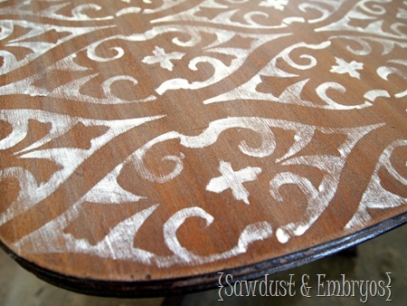 Sanding AFTER Stenciling! {Sawdust and Embryos}