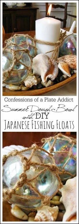 CONFESSIONS OF A PLATE ADDICT Summer  Dough Bowl with  DIY Japanese Fishing Floats