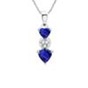 Heart Tanzanite and Diamond Dangling Pendant