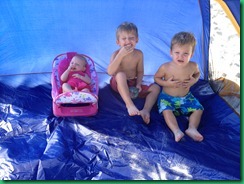 kids in tent
