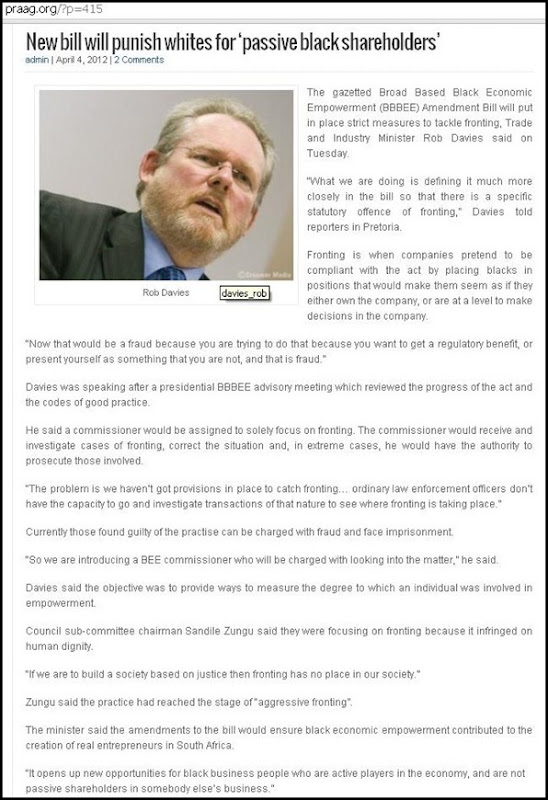 WHITES IN SOUTH AFRICA DENIED ALL ACCESS TO LABOUR MARKET OR RIGHT TO MAKE A LIVING APR 2012 BEE LAW.,JPG