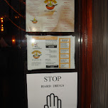 funny sign - stop hard drugs at a chinese restaurant in Oud-IJmuiden, Netherlands 