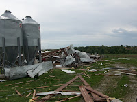Damage from a flattened animal confinement at 330th and Red Oak in Washington County Damage from a flattened animal confinement at 330th and Red Oak in Washington County