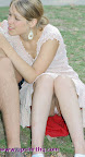 Sitting on grass upskirt