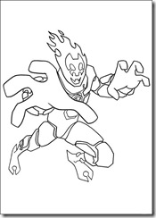 desenhos para colorir do Ben 10 chama