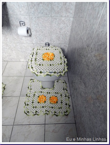 Jogo Banheiro Croche com Flor 1b Jogo Banheiro Croche com Flor 1b