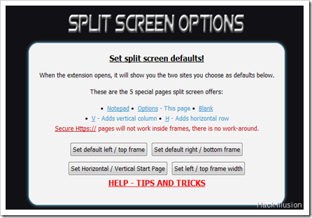 split screen options