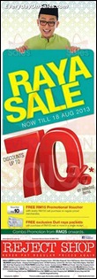 Raya Sale at Reject Shop 2013 Discounts Offer Shopping EverydayOnSales