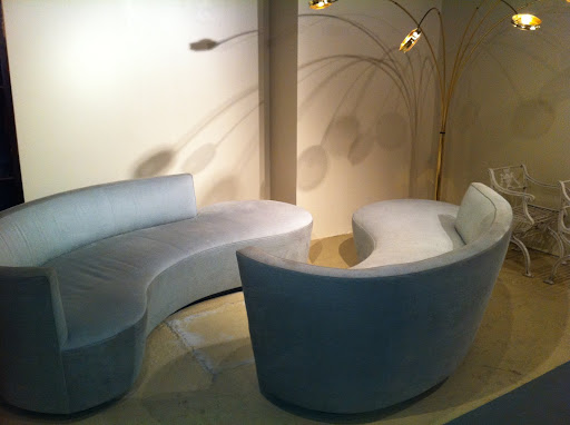 A set of vintage Kagan couches, which Paul says are extremely rare to find together.
