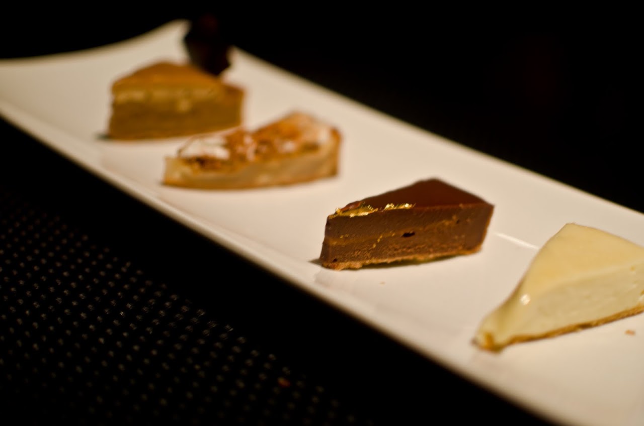 Selection of tarts at Joel Robuchon