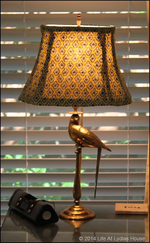 parrot lamps with blu and green shade