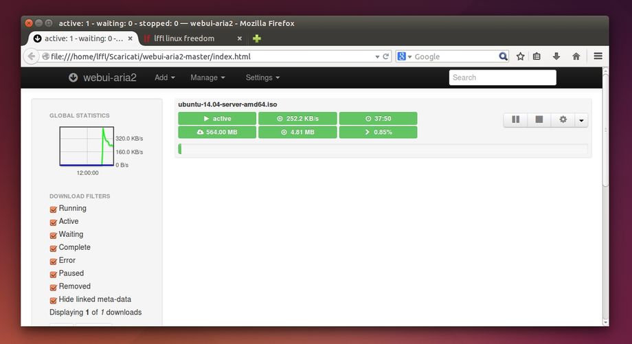 webui-aria2 in Ubuntu
