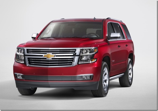 2015 Chevrolet Tahoe in Crystal Claret front from New York Reveal