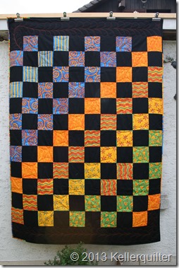 Quilt074-Schwarz-Orange Quilt074-Schwarz-Orange