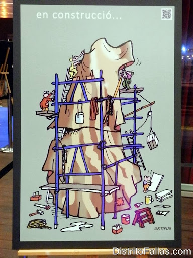 Falla Na Jordana 2014 (esbós). Lema: "En construcció". Artistas: J. Latorre / G. Sanz