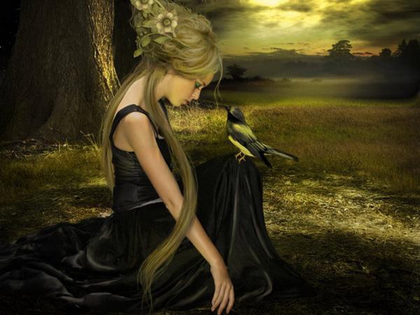 Loneliness Of A Girl On Dark Field, Magic Beauties 3