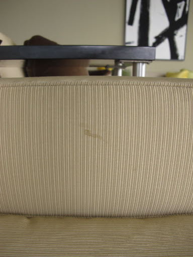 Here's a mark on one of my living room side chairs.