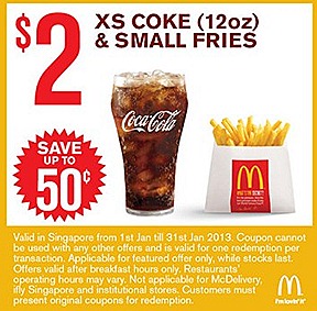 McDonalds $ 2 offer Extra Small Coke Small Fries Sundae $1 Vannilla Cones Burger offers  $5 Double McSpicy Burger 9 piece McNugget Double Filet-O-Fish Combo Meals