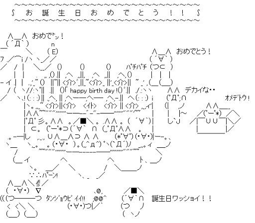 誕生日 ケーキ おめでとう セット Asciiart Asciiart