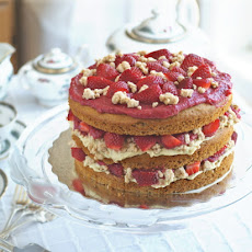Strawberry Layer Cake with Pastry Cream Filling and 