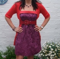 purple and red dress