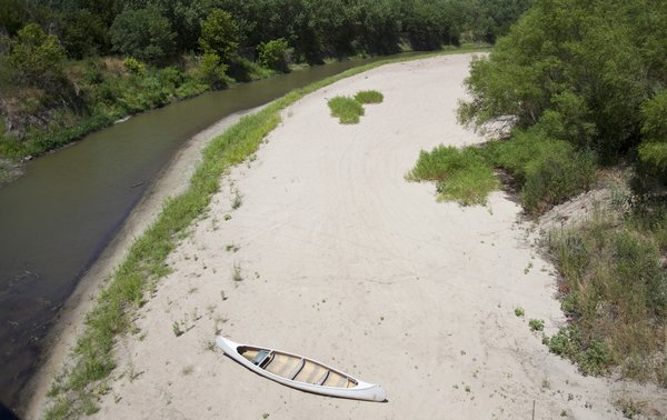 The Little Arkansas River at 109th and Ridge shows signs of drought, 19 July 2011. Travis Heying / The Wichita Eagle