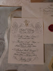 Bernard Maisner's calligraphy graces this menu card.
