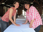 Everyone helped set up the reception space.