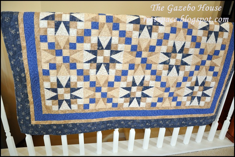 Indigo Stars quilt 015