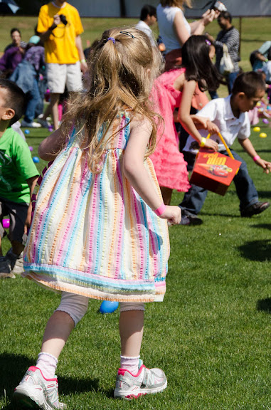 Sam at an Easter egg hunt
