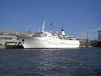Docked yacht in harbor