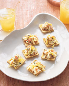 Shrimp salad canapes Shrimp salad canapes