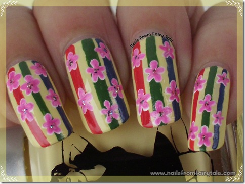 flowers on stripes