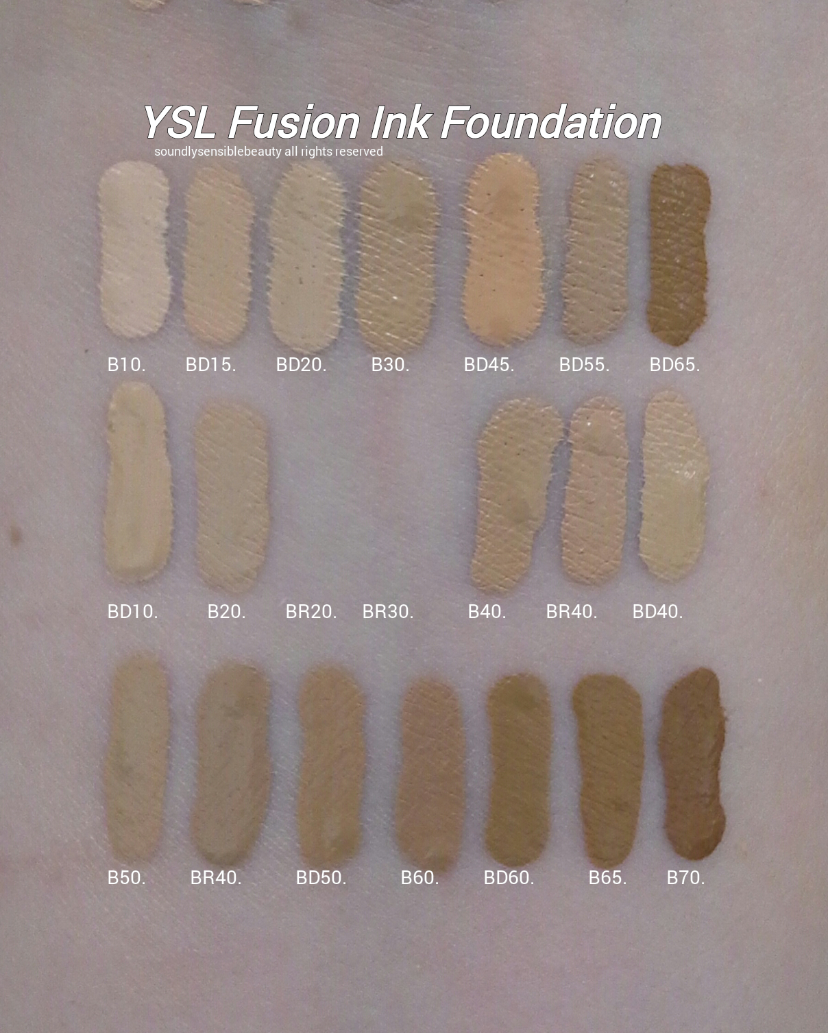 YSL Fusion Ink Foundation; Review & Swatches of Shades