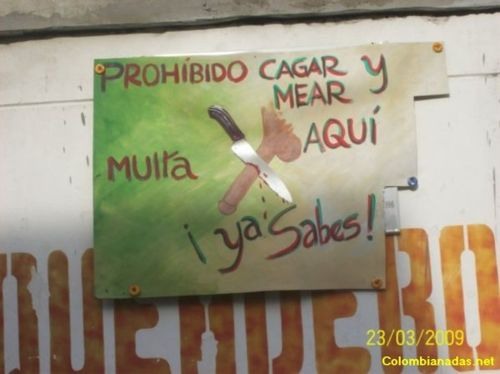 Prohibido mear y cagar aqui Prohibido mear y cagar aqui