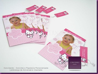 Convite-Infantil, Infantil, Convite, 1 aninho, Hello Kitty, Anivers&aacute;rio