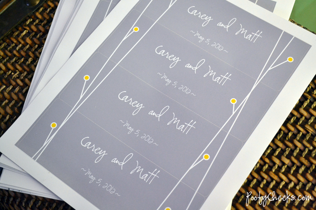 Gray and Yellow Wedding Printables