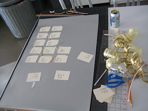 The escort card display in the works.