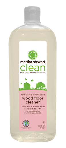 Wood floor cleaner cleans without leaving residue, and removes dirt and scuffs