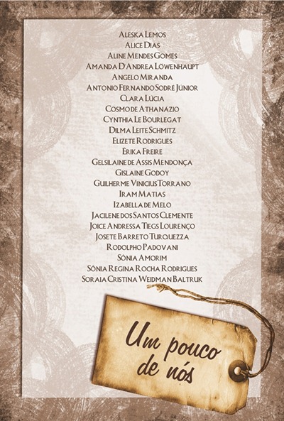 Capa escolhida para o livro Um pouco de n&oacute;s