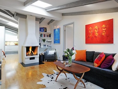 10 diseños de interiores en departamentos que inspiran a ... Diseño Interiores chimenea