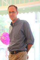 David welcoming the guests