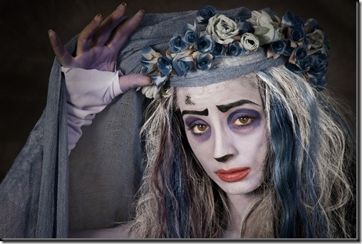 disfraz de novia cadaver maquillaje