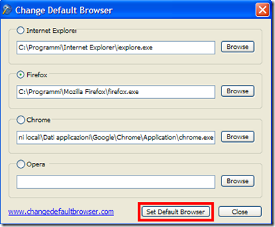 Change Default Browser