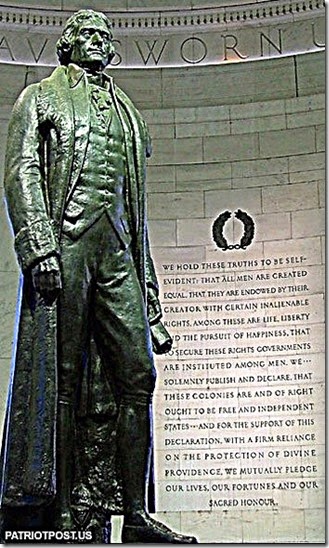 T Jefferson statue next to Decl of Independence T Jefferson statue next to Decl of Independence