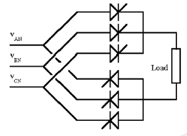 Three-phase full-wave Controlled Rectifier with highly inductive load (Continuous load current)