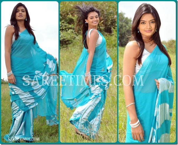 Nikitha_Narayan_Blue_Saree