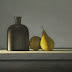 Object: 21787 - Donker flesje met twee peertjes - 30 x 40 cm - € 1975,= Object: 21787 - Donker flesje met twee peertjes - 30 x 40 cm - € 1975,=